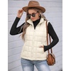Zeagoo Womens Lightweight Quilted Puffer Vest Stand Collar Zip Up Outerwear(Cream)