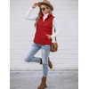 Zeagoo Womens Lightweight Quilted Puffer Vest Stand Collar Zip Up Outerwear(Red)
