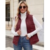Zeagoo Womens Lightweight Quilted Puffer Vest Stand Collar Zip Up Outerwear(Wine Red)