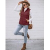 Zeagoo Womens Lightweight Quilted Puffer Vest Stand Collar Zip Up Outerwear(Wine Red)