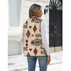 Zeagoo Womens Outerwear Vests With Pockets Zipper Sleeveless Fleece Jackets(Aztec Print Apricot)