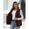 Zeagoo Womens Outerwear Vests With Pockets Zipper Sleeveless Fleece Jackets(Brown)