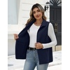 Zeagoo Womens Outerwear Vests With Pockets Zipper Sleeveless Fleece Jackets(Dark Blue)