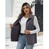 Zeagoo Womens Outerwear Vests With Pockets Zipper Sleeveless Fleece Jackets(Dark Grey)