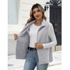 Zeagoo Womens Outerwear Vests With Pockets Zipper Sleeveless Fleece Jackets(Light Grey)