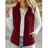 Zeagoo Womens Outerwear Vests With Pockets Zipper Sleeveless Fleece Jackets(Wine Red)