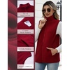 Zeagoo Womens Outerwear Vests With Pockets Zipper Sleeveless Fleece Jackets(Wine Red)