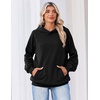 Zeagoo Womens Oversized Hoodies Pullover Fleece Hooded Sweatshirt Trendy(Black)