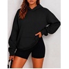 Zeagoo Womens Oversized Hoodies Pullover Fleece Hooded Sweatshirt Trendy(Black)