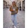 Zeagoo Womens Oversized Hoodies Pullover Fleece Hooded Sweatshirt Trendy(Color Blocking)