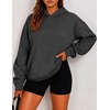 Zeagoo Womens Oversized Hoodies Pullover Fleece Hooded Sweatshirt Trendy(Drak Grey)