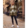 Zeagoo Womens Oversized Hoodies Pullover Fleece Hooded Sweatshirt Trendy(Khaki Grey Plaid)
