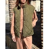 Zeagoo Womens Oversized Puffer Vest Zip Up Stand Collar Lightweight Sleeveless Warm Outerwear Padded Jacket Winter Coat S-XXL(Army Green)