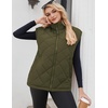 Zeagoo Womens Oversized Puffer Vest Zip Up Stand Collar Lightweight Sleeveless Warm Outerwear Padded Jacket Winter Coat S-XXL(Army Green)