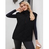 Zeagoo Womens Oversized Puffer Vest Zip Up Stand Collar Lightweight Sleeveless Warm Outerwear Padded Jacket Winter Coat S-XXL(Black)