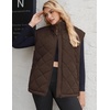 Zeagoo Womens Oversized Puffer Vest Zip Up Stand Collar Lightweight Sleeveless Warm Outerwear Padded Jacket Winter Coat S-XXL(Brown)