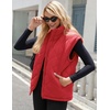 Zeagoo Womens Oversized Puffer Vest Zip Up Stand Collar Lightweight Sleeveless Warm Outerwear Padded Jacket Winter Coat S-XXL(Red)