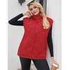 Zeagoo Womens Oversized Puffer Vest Zip Up Stand Collar Lightweight Sleeveless Warm Outerwear Padded Jacket Winter Coat S-XXL(Red)