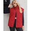 Zeagoo Womens Oversized Puffer Vest Zip Up Stand Collar Lightweight Sleeveless Warm Outerwear Padded Jacket Winter Coat S-XXL(Red)