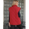 Zeagoo Womens Oversized Puffer Vest Zip Up Stand Collar Lightweight Sleeveless Warm Outerwear Padded Jacket Winter Coat S-XXL(Red)