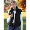 Zeagoo Womens Puffer Vest Ladies Sleeveless Zip Up Outerwear(Black)