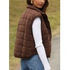 Zeagoo Womens Puffer Vest Ladies Sleeveless Zip Up Outerwear(Chocolate Brown)