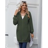 Zeagoo Women’s Zip Up Hoodies Long Sleeve Long Tunic Sweatshirts Oversized(Army Green)