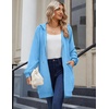 Zeagoo Women’s Zip Up Hoodies Long Sleeve Long Tunic Sweatshirts Oversized(Baby Blue)