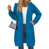 Zeagoo Women’s Zip Up Hoodies Long Sleeve Long Tunic Sweatshirts Oversized(Blue)