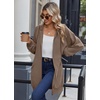 Zeagoo Women’s Zip Up Hoodies Long Sleeve Long Tunic Sweatshirts Oversized(Coffee Grey)