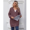 Zeagoo Women’s Zip Up Hoodies Long Sleeve Long Tunic Sweatshirts Oversized(Dusty Pink)