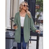 Zeagoo Women’s Zip Up Hoodies Long Sleeve Long Tunic Sweatshirts Oversized(Grey Green)