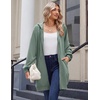 Zeagoo Women’s Zip Up Hoodies Long Sleeve Long Tunic Sweatshirts Oversized(Grey Green)