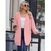Zeagoo Women’s Zip Up Hoodies Long Sleeve Long Tunic Sweatshirts Oversized(Pink)