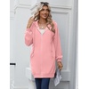 Zeagoo Women’s Zip Up Hoodies Long Sleeve Long Tunic Sweatshirts Oversized(Pink)