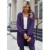 Zeagoo Women’s Zip Up Hoodies Long Sleeve Long Tunic Sweatshirts Oversized(Purple)