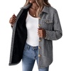 Zeagoo Flannel Jacket for Women Sherpa Fleece Lined Winter Plaid Coats(Black White Houndstooth)