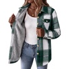 Zeagoo Flannel Jacket for Women Sherpa Fleece Lined Winter Plaid Coats(Green)
