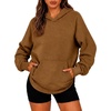 Zeagoo Womens Oversized Hoodies Pullover Fleece Hooded Sweatshirt Trendy(Brown)