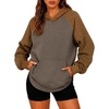 Zeagoo Womens Oversized Hoodies Pullover Fleece Hooded Sweatshirt Trendy(Color Blocking)