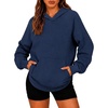 Zeagoo Womens Oversized Hoodies Pullover Fleece Hooded Sweatshirt Trendy(Navy Blue)