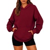 Zeagoo Womens Oversized Hoodies Pullover Fleece Hooded Sweatshirt Trendy(Wine Red)