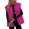 Zeagoo Womens Oversized Puffer Vest Zip Up Stand Collar Lightweight Sleeveless Warm Outerwear Padded Jacket Winter Coat S-XXL(Peach Pink)