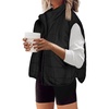 Zeagoo Womens Puffer Vest Ladies Sleeveless Zip Up Outerwear(Black)