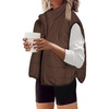 Zeagoo Womens Puffer Vest Ladies Sleeveless Zip Up Outerwear(Chocolate Brown)