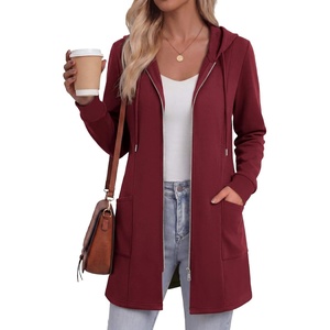 Zeagoo Hoodies for Women Fall Zip up Jacket with Pocket 2026 S-3XL(Red)
