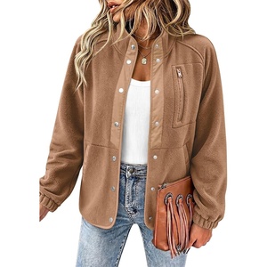 Zeagoo Women Fleece Jacket Western Aztec Print Snap Button Down Outerwear(Light Brown)