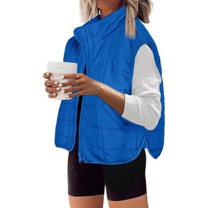 Zeagoo Womens Puffer Vest Ladies Sleeveless Zip Up Outerwear(Blue)