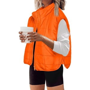Zeagoo Womens Puffer Vest Ladies Sleeveless Zip Up Outerwear(Burnt Orange)