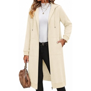 Zeagoo Women’s Zip Up Hoodies Oversized Fleece Long Tunic Sweatshirts Casual Long Sleeve 2026 Fall Hoodie Jacket Coat(Bone)